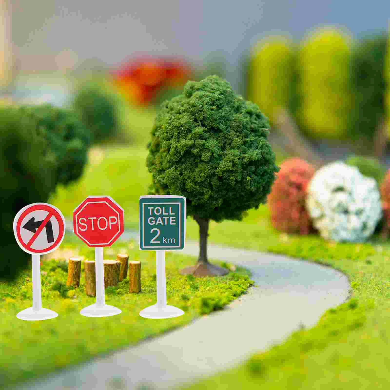 

Kids Educational Toys Traffic Safety Simulation Props Sign Model Road Micro Scene Scenes Plastic Mini Early