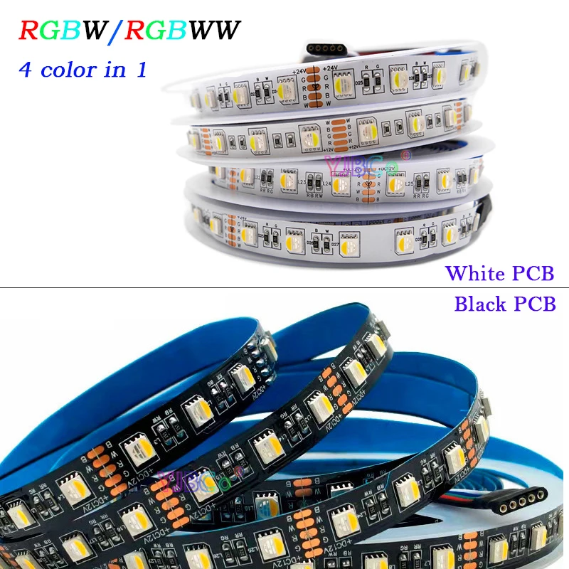 5M RGBW/RGBWW LED Strip 5050 SMD 60leds/m flexible Lights 4 color in 1 Lamp Tape Waterproof IP30/65/IP67 DC12V/24V LED Bar