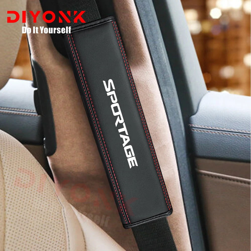 

Car Seat Belt Shoulder Pads Auto Interior Pu Leather Safety Protect Cover For KIA Sportage Ceed Picanto Sorento Rio 3 4 K5 2019