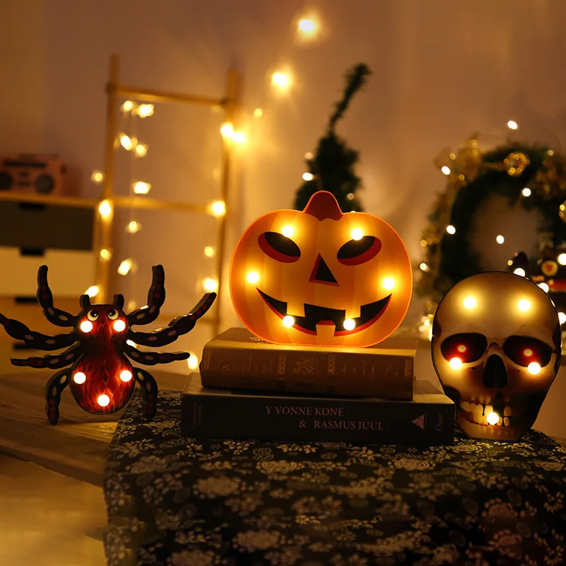 

Halloween Decoration Lights Spider Bat Pumpkin Modeling Lamps Ghost Festival Atmosphere Led Night Light String