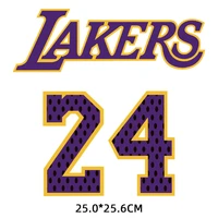 diy iron on letters patches basketball super star ko be 24 memorial jersey heat transfer stickers applique transfer for clothing