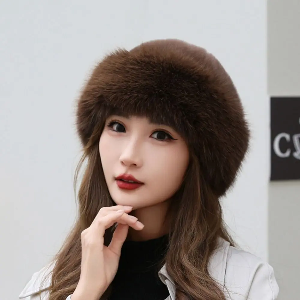 Элегантная плюшевая Шапка-берет из искусственного меха, однотонная ...