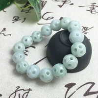 natural myanmar a jadeite jade hand carved hollow out round beads bracelets for women men beads bracelet with jade bracelet 13mm
