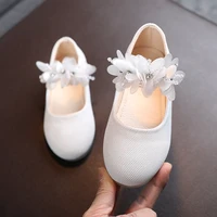 2022 summer children string beads little flower leather shoes princess shoes for baby children crystal soft bottom dance shoes