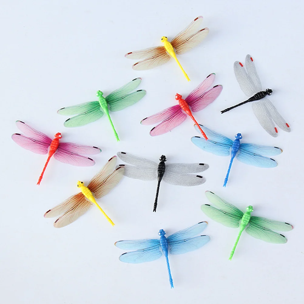 

20 Simulation Dragonflies Colored Luminous Magnetic Dragonfly Decor Ornament for Curtain