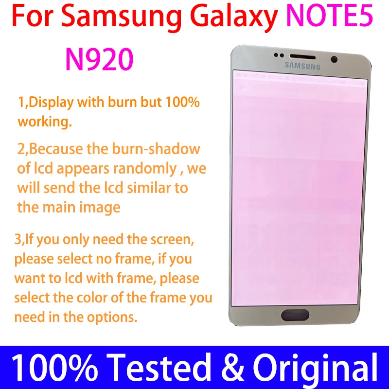 Оригинальный ЖК-дисплей Note5 Amoled для SAMSUNG Galaxy Note 5 N920 N920F N920A N920C дисплей с сенсорным