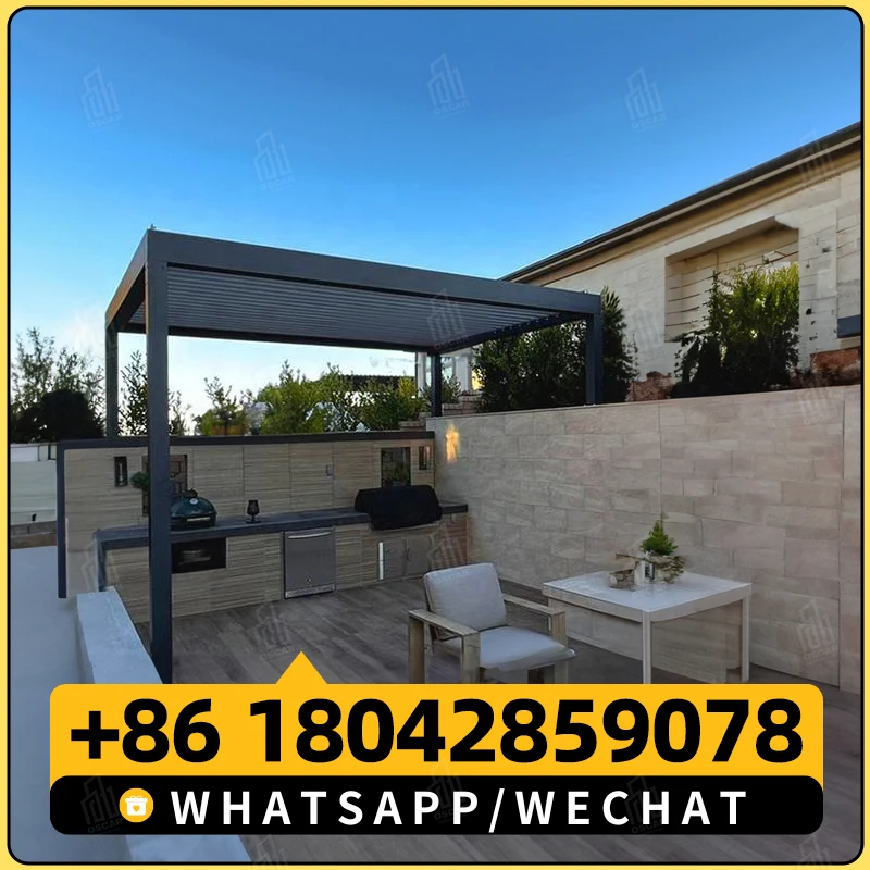 YASN 3x6M Высококачественная уличная пергола затемняющая моторизованная молния