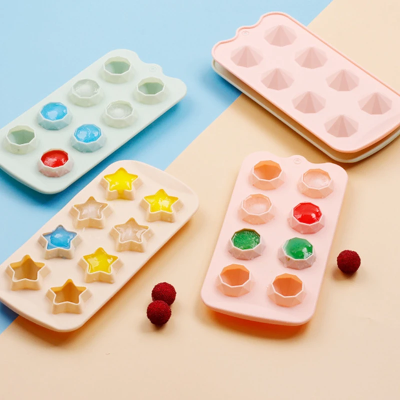 

Silicone Ice Cube Mold Star Diamond Ice Cube Maker Ice Cube Tray Mold Cake Pudding Chocolate Molds Bar Pub Wine Ice Blocks Maker