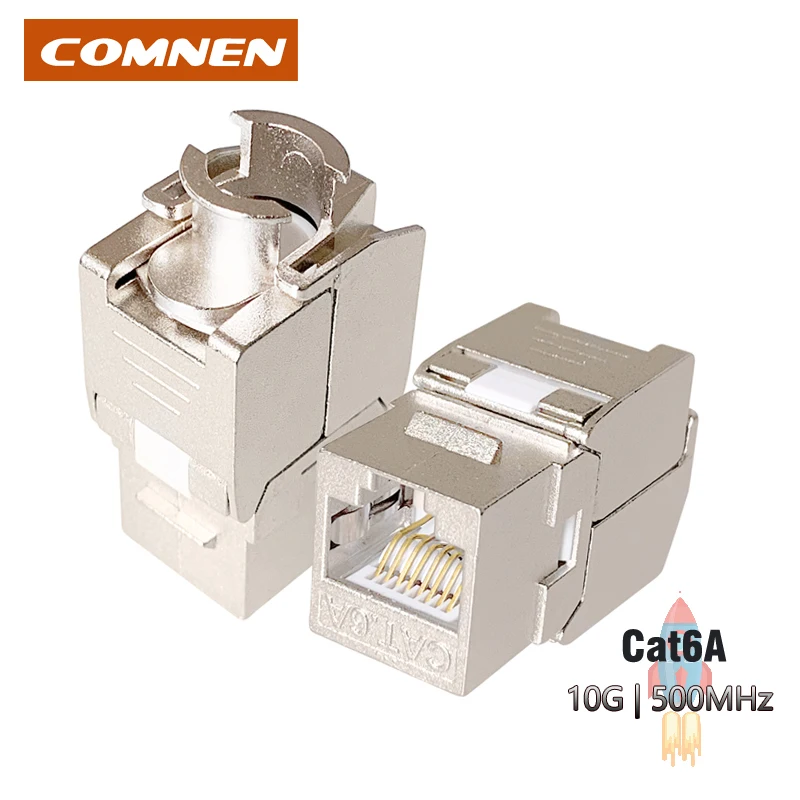 

5/10/100pcs FTP RJ45 Cat6A 10Gb Shielded Toolless Keystone Jack Module 180 Degree Network Adapter Toolfree Connector CAT6a