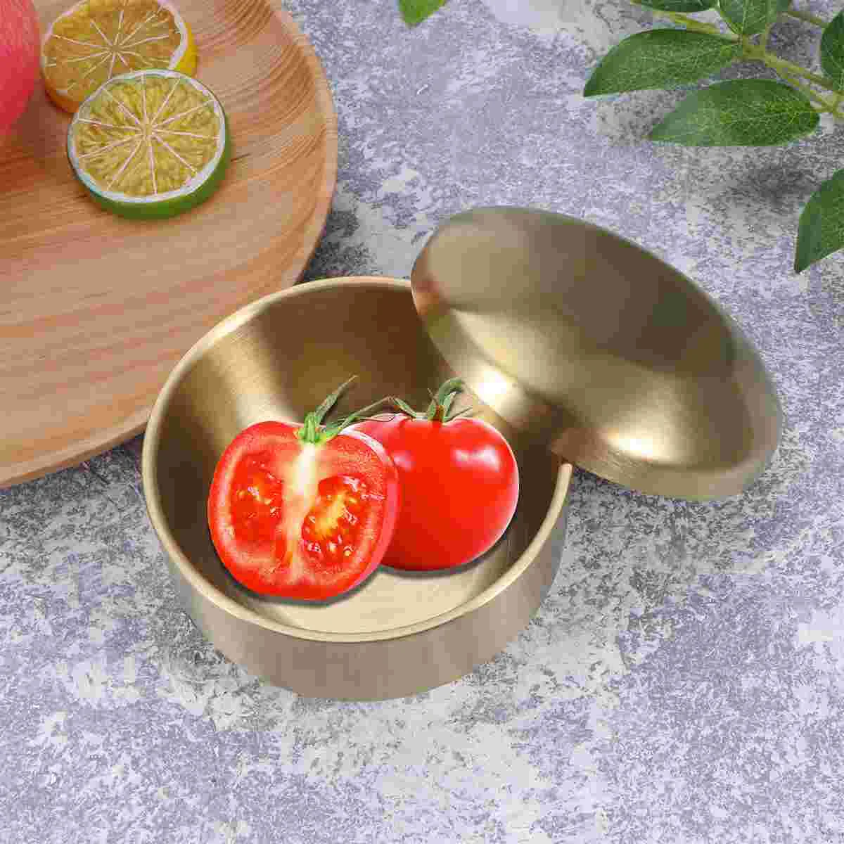 

Metal Bowl Set Cereal Bowls Insulated Double Wall Bowl Wall Serving Bowl Set Metal Rice Cereal Bowl Heat Insulated Metal Bowl