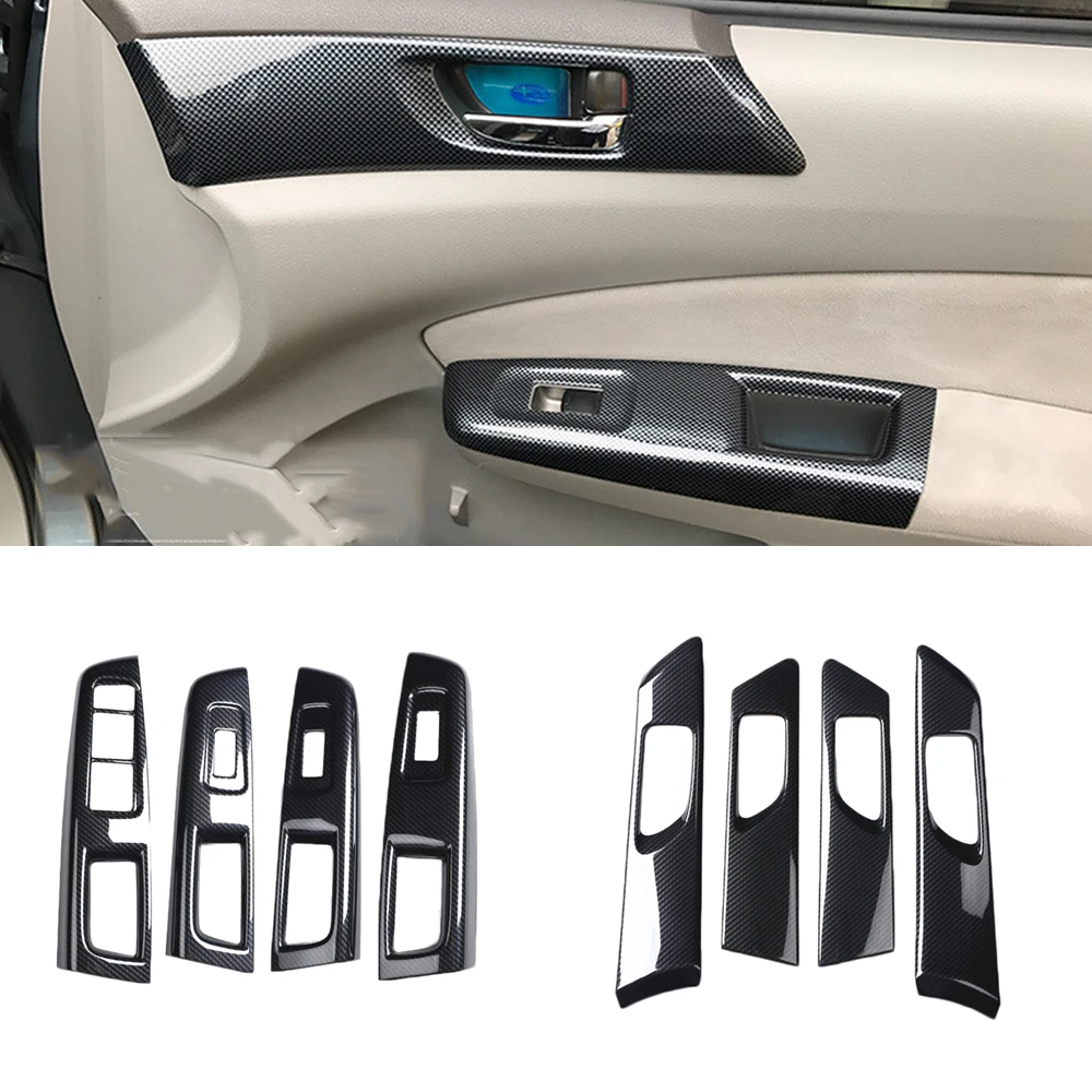 

Накладка на дверную ручку автомобиля, панель переключателя окна, обшивка, АБС-пластик, углеродное волокно, стиль для Subaru Forester 2008-2012 RHD