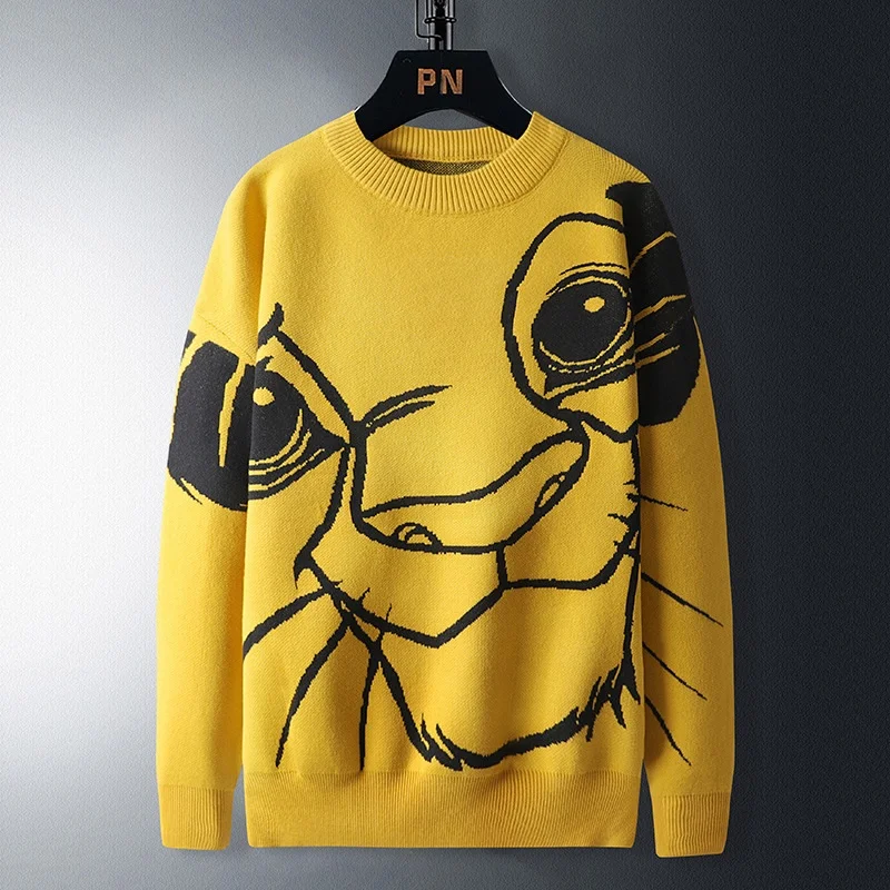 

Новинка Осень-зима 2022 мужской свитер большого размера Корейская версия модная свободная повседневная трикотажная нижняя рубашка большого ...