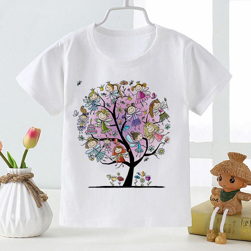 Kids Girl T-Shirt Summer Baby Magic Tree Tops Toddler Tees Children Clothing Cartoon Short Sleeve Casual Wear ,Drop Ship