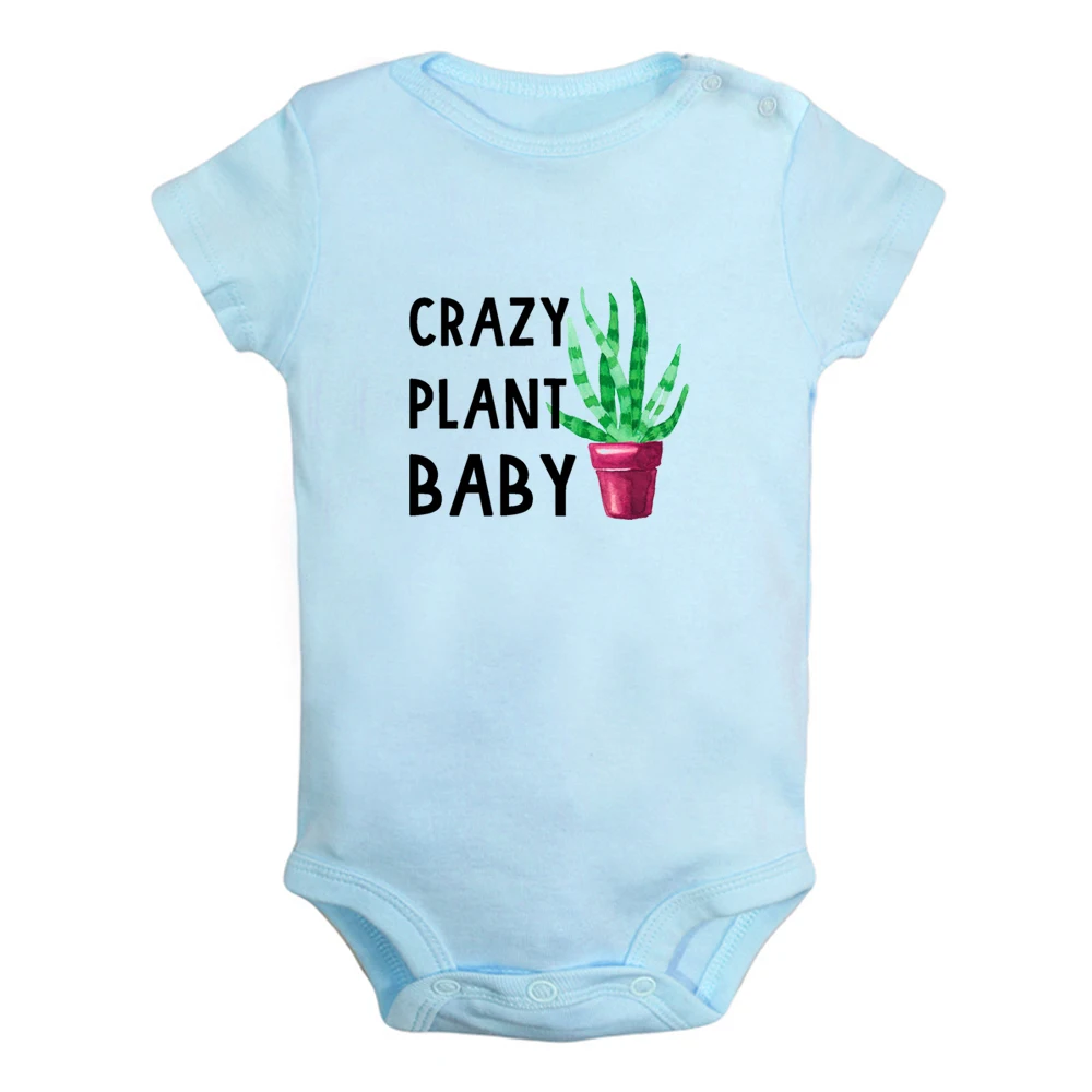 

iDzn New Crazy Plant Baby Fun Graphic Baby Bodysuit Cute Boys Girls Rompers Infant Short Sleeves Jumpsuit Newborn Soft Clothes
