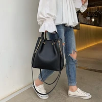 fashion womens large capacity pu leather bucket handbags crossbody bag casual messenger travel shoulder bag female shopping bag