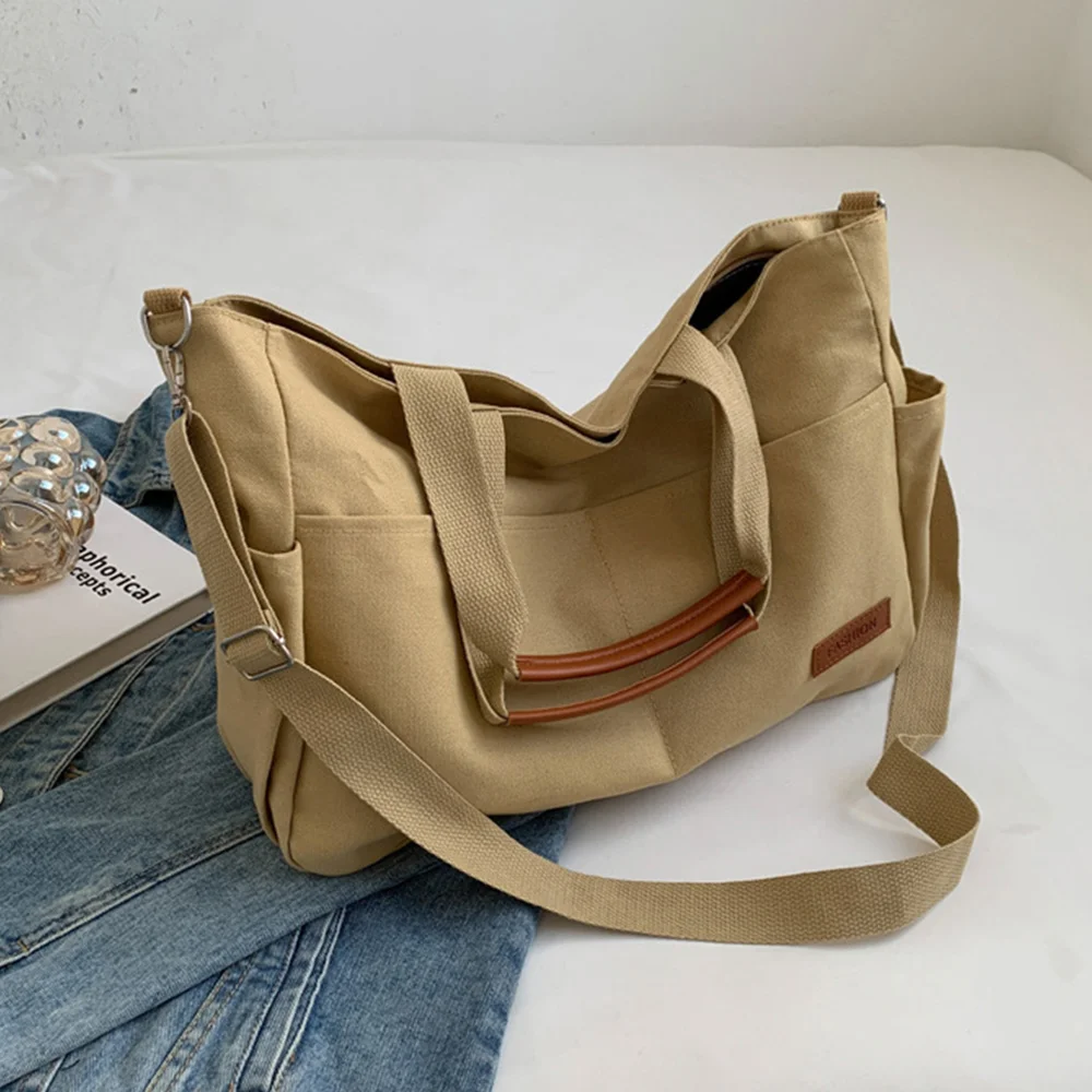 

Large Capacity Handbags For Women 2023 New Casual Canvas Shoulder Bags Vintage Messenger Bags Travel Shopping Bags