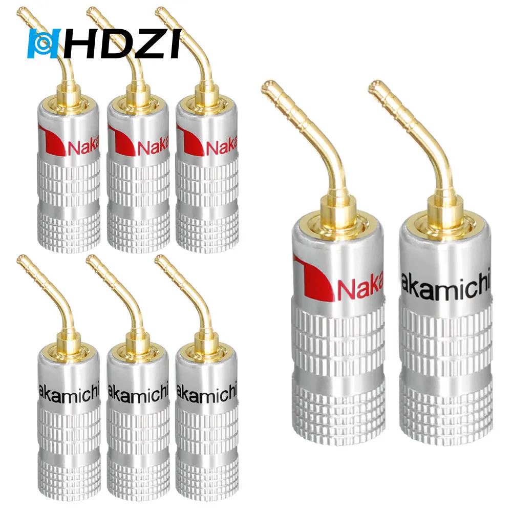 

HHDZI Nakamichi 4mm Audio Amplifier Screw Banana Plugs Connector Curved Needle Speaker Cable Wire Pin Banana Jack Connectors