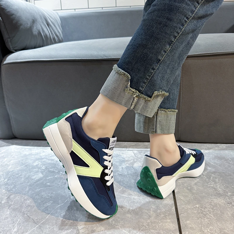 Кроссовки женские на платформе Повседневная дышащая обувь шнуровке уличные