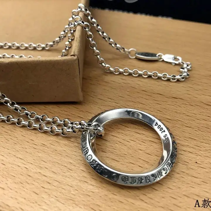 Кулон-Кольцо из стерлингового серебра модный креативный кулон с круглой пряжкой