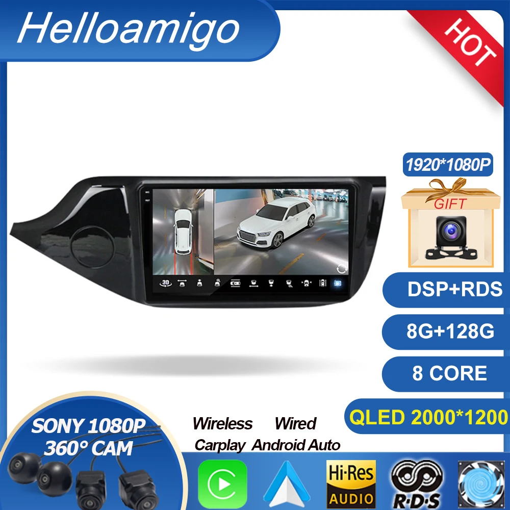 

for Kia Ceed Cee'd 2 JD 2012-2018 2din 4G Android 12 Car Radio Multimidia Video Player Navigation GPS Carplay Audio Head Unit 9"
