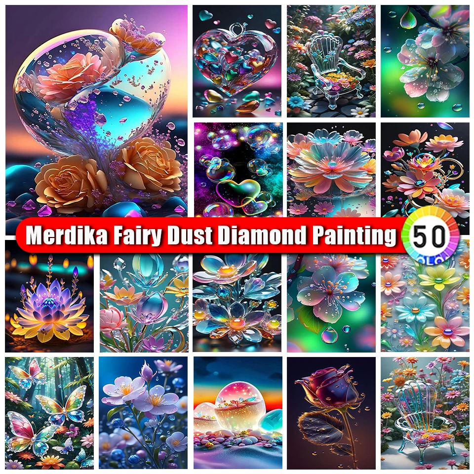 Merdika сказочная пыль алмазная живопись розы красочные алмазы искусство мозаика