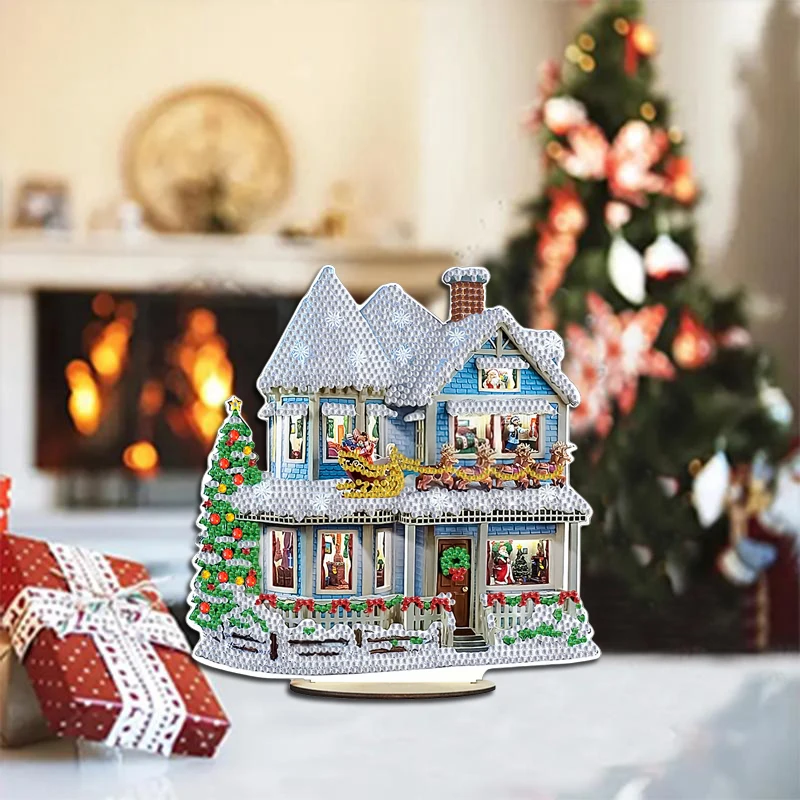 DIY 5D алмазная живопись искусство Рождество igloo набор для украшения рабочего стола