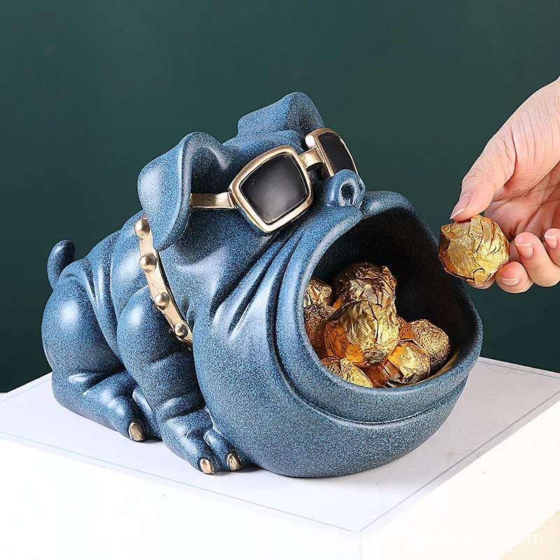 

Nordic Creativity Figurine Funny Aesthetic Cool Dog Miniatures Desk Sundries Storage Box Miniaturas Home Accessories DK50FM