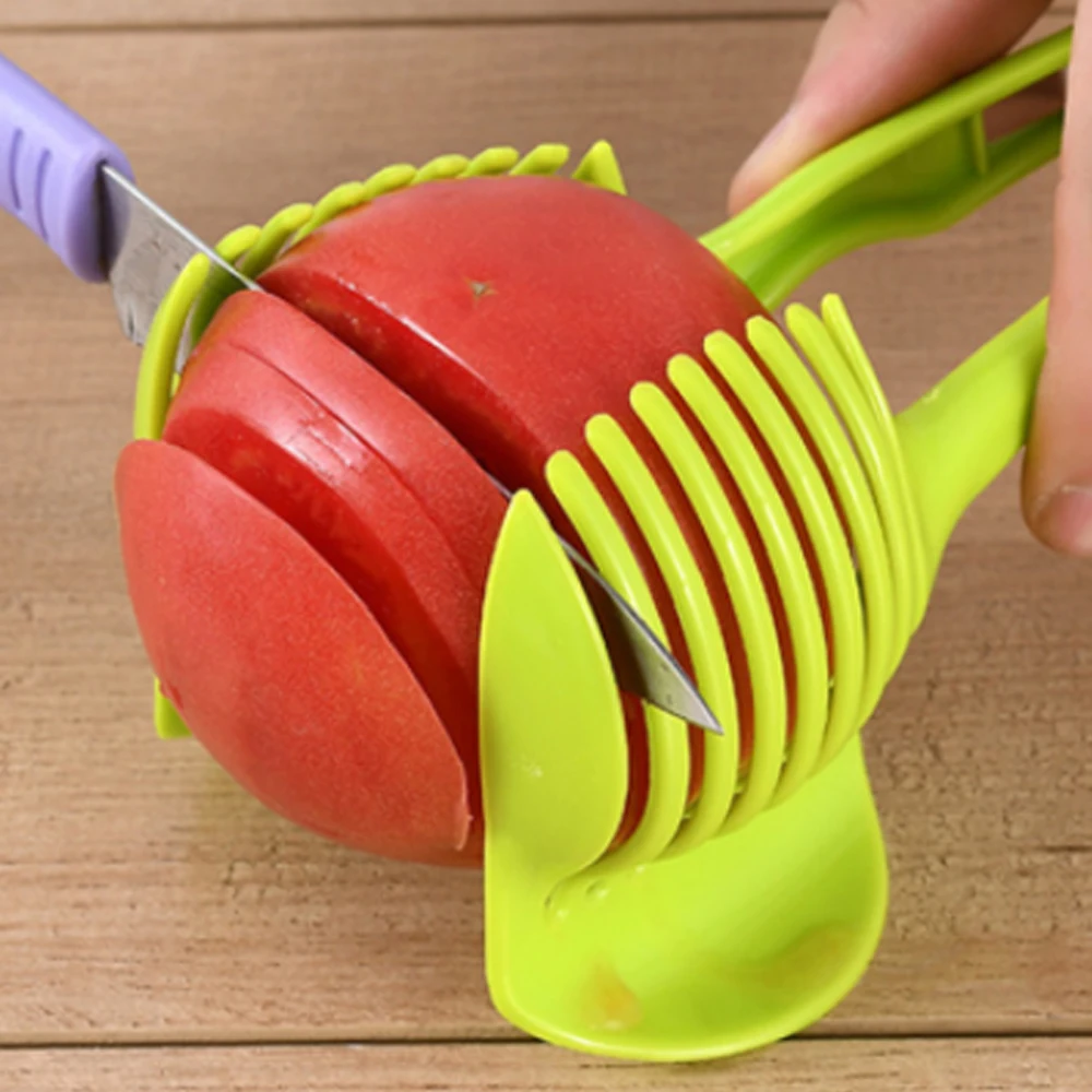 

Handheld Tomato Onion Slicer Bread Clip Fruit Vegetable Cutting Lemon Shreadders Potato Apple Gadget Kitchen Accessories