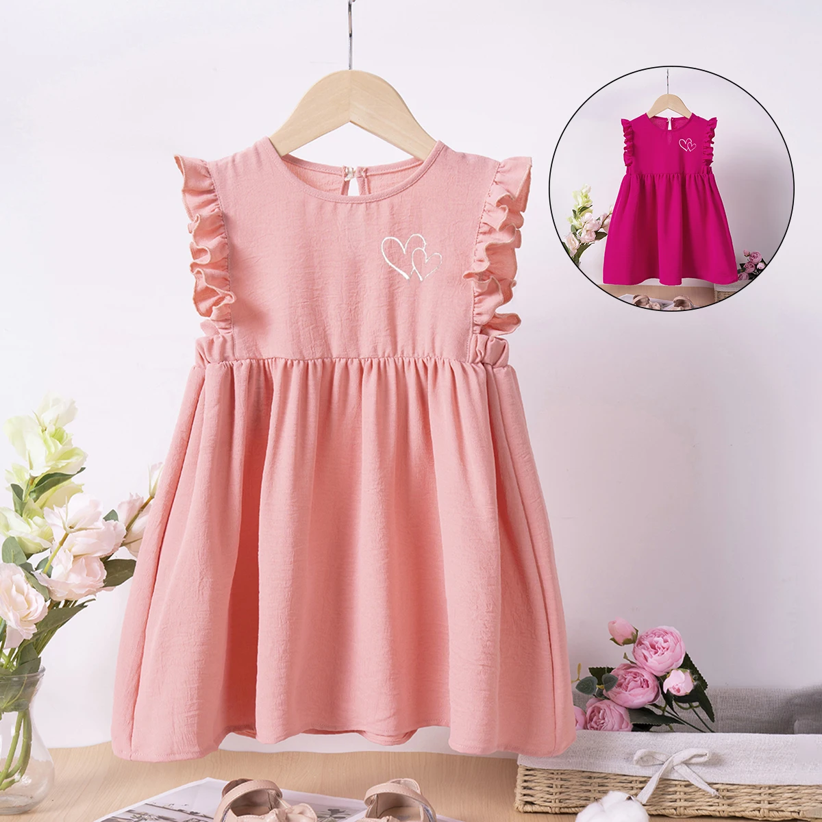 Летнее Платье Для Девочек Милая Детская Одежда Длиной До Колена Без Рукавов С