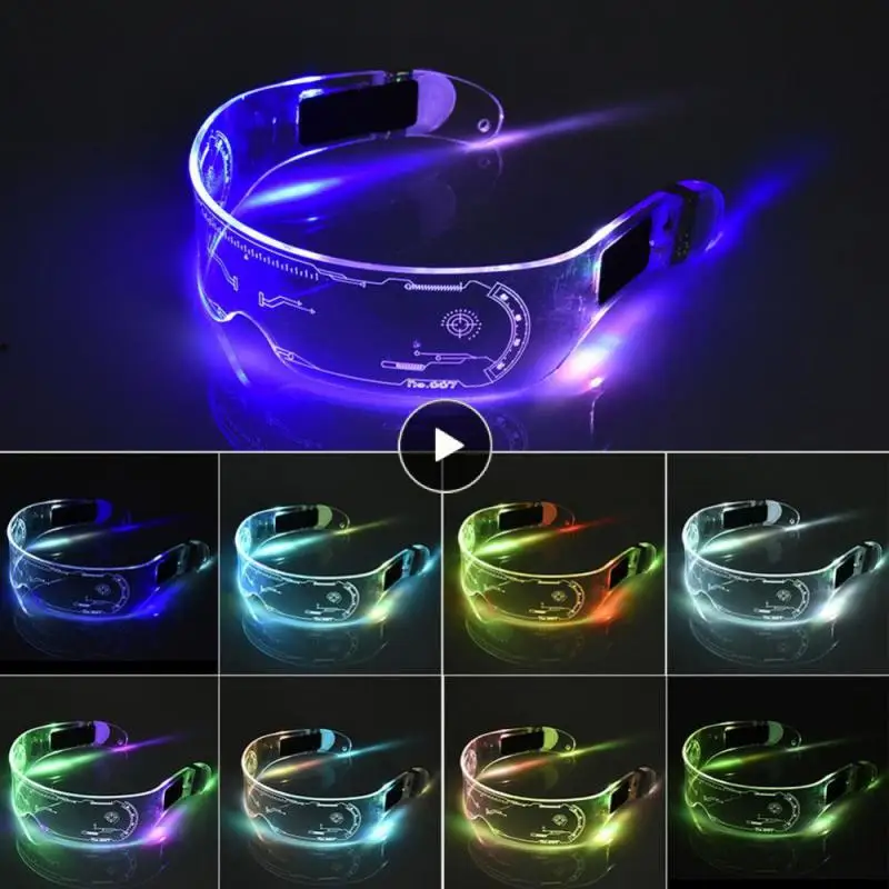 

Motocross Colorful EL Luminous Glasses Led Light Up Visor Eyeglasses For Bar KTV Christmas Birthday Party Decorations