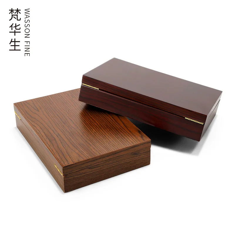 Factory direct supply retro solid wood jewelry storage box ring earrings hand jewelry with lock jewelry box set box