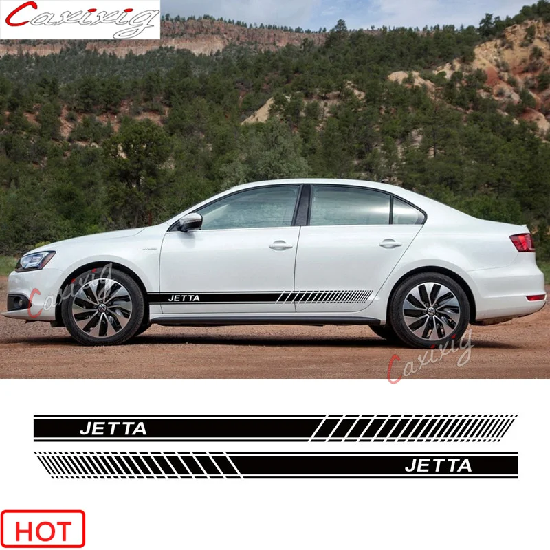 

Спортивные полосы Автомобильная дверь боковая юбка Наклейка для Volkswagen-Jetta MK4 MK6 GLI Декор кузова автомобиля виниловая наклейка тюнинг аксессу...