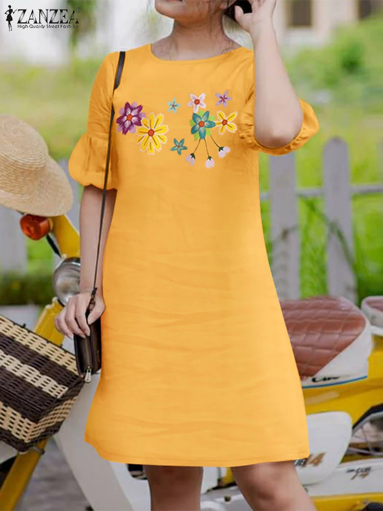 Модные халаты ZANZEA с рукавами-фонариками повседневные праздничные Женские