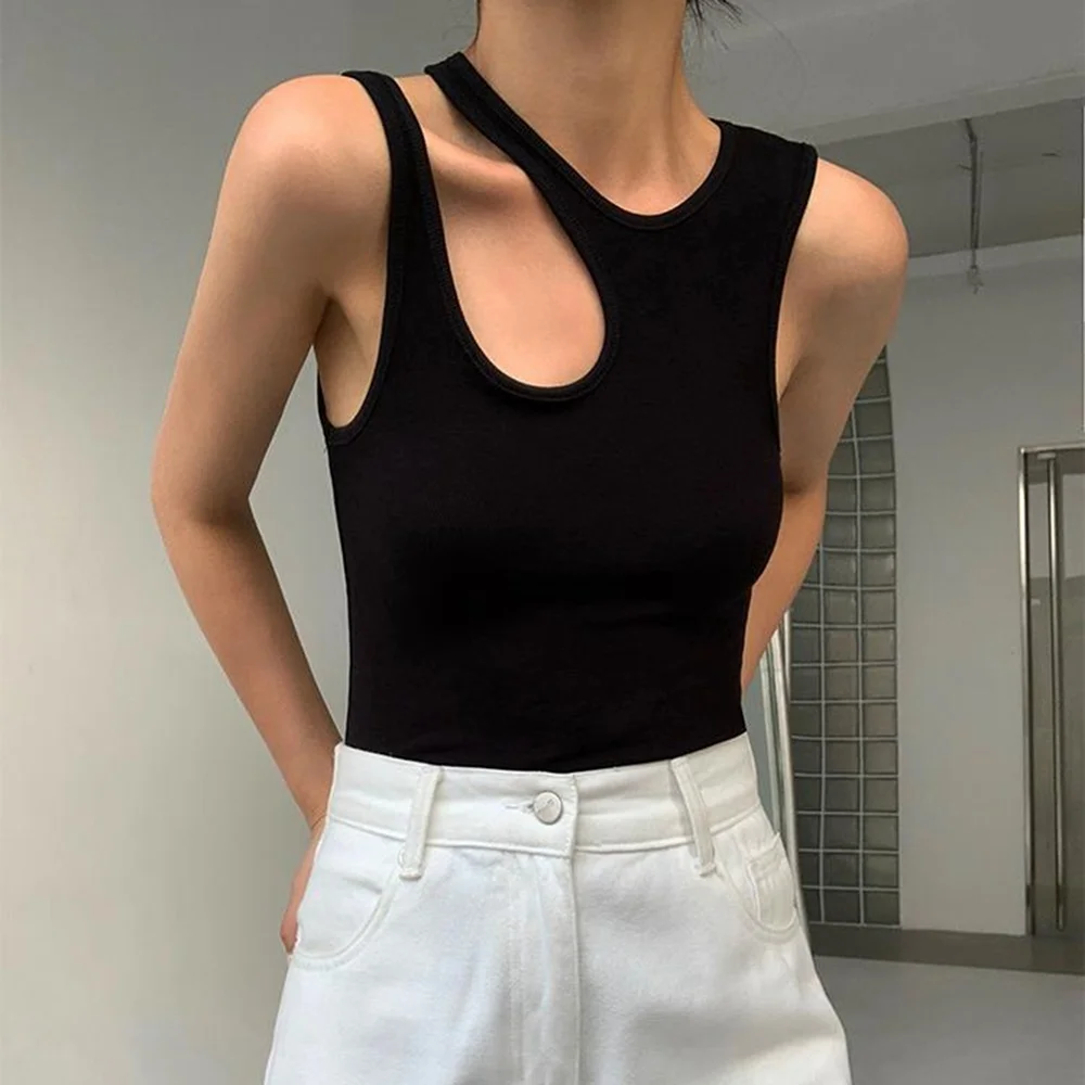 

Женская футболка без рукавов, с круглым вырезом