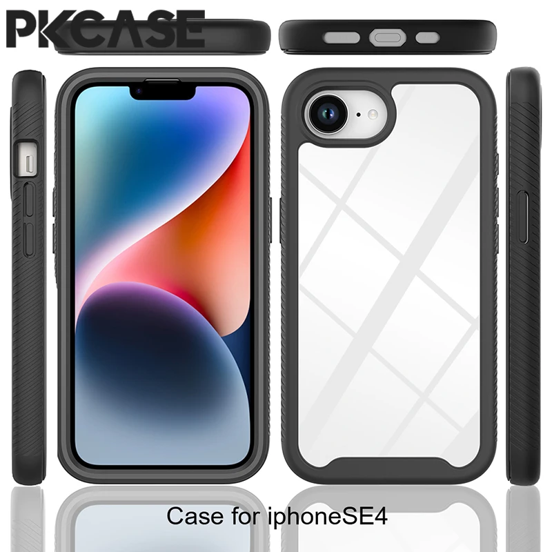PKCASE 3 в 1, прозрачный гибридный противоударный чехол для iPhone 17 Air 16 15 14 13 Mini 12 11 Pro Max Plus Cover (art.: 3920ce2a15ffb) - 3920ce2a15ffb