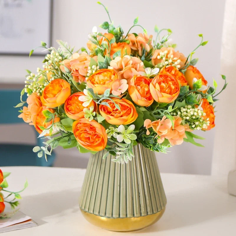 Свадебный декор шелковые искусственные цветы белый синий цвет искусственный