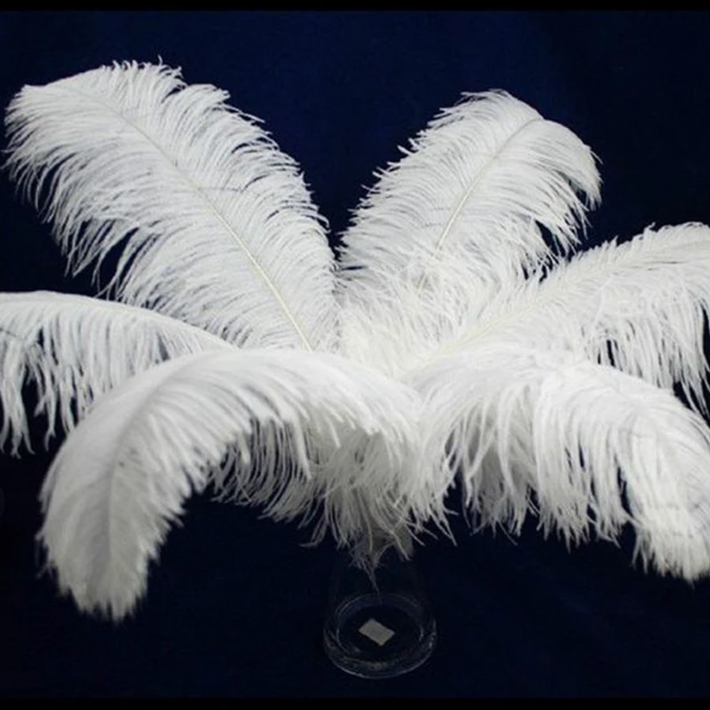 Wholasale 100pcs/lot Elegant White Ostrich Feathers 15-75cm For Craft Wedding Party Supplies Carnival Dancer Decoration Plumages