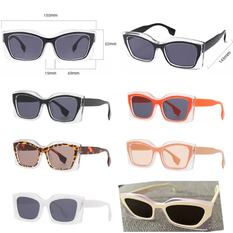 Модные лоскутные солнцезащитные очки кошачий глаз женские роскошные брендовые