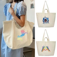 shoulder bag shopping bags women handbags students canvas organizer book pack anime shopper packet eco cotton cloth girl tote
