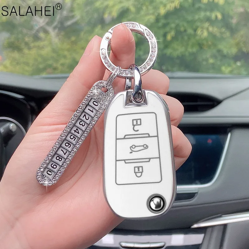 

Мягкий автомобильный чехол из ТПУ для Citroen C4L CACTUS C5 C3 C6 C8 Picasso Xsara для Peugeot 3008 308 RCZ 508, автомобильные аксессуары с 3 кнопками