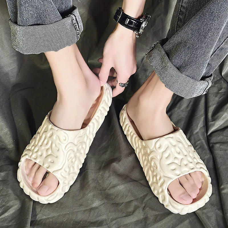 2023 Summer Men Slippers Thick Platform Bathroom Home Slippers Men Soft Sole EVA Indoor Slides Men Sandals Non-slip Flip Flops