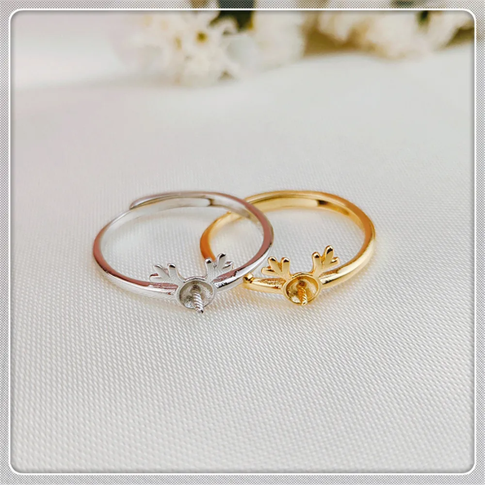 

925 Silver Pearl Ring Settings 18K Gold Plated Accessories For Women DIY Handmade Jewelry Making Materials