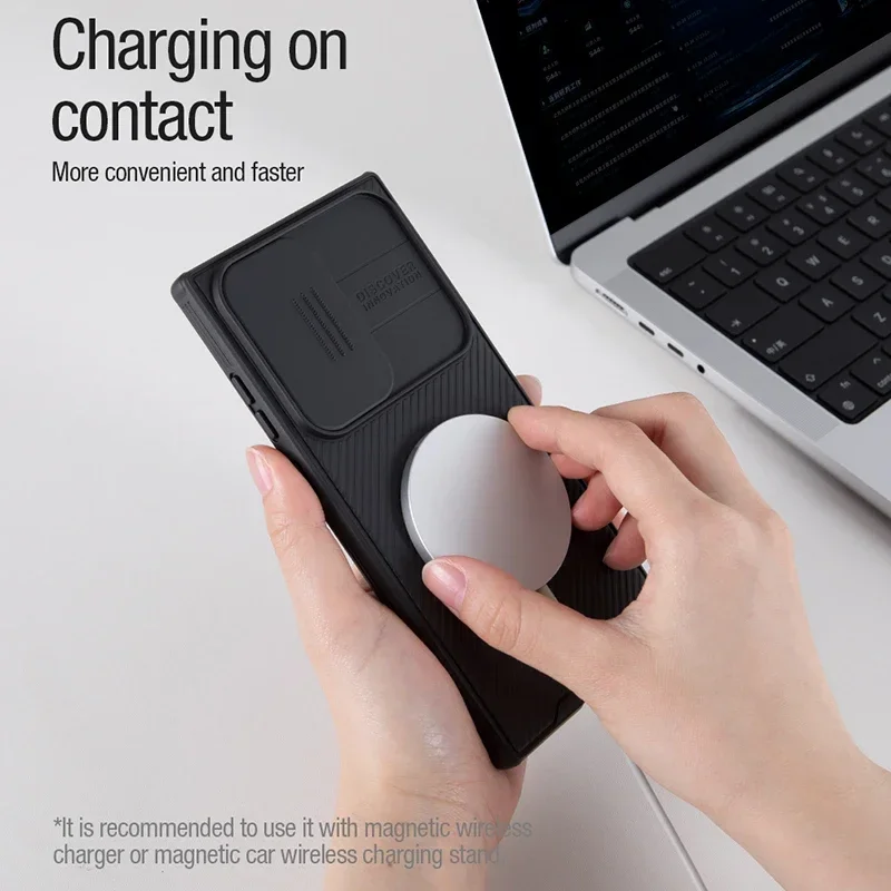 Магнитный чехол NILLKIN для телефона с камерой Samsung Galaxy S22 S23 S24 Ultra Plus 5G S 22 23 24 S24Ultra Macsafe