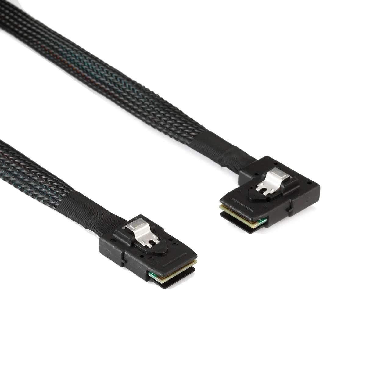 

CY Ultra Slim Flat Left Angled 90 Degree Mini SAS 36pin SFF-8087 to 8087 Data Raid Cable 80cm