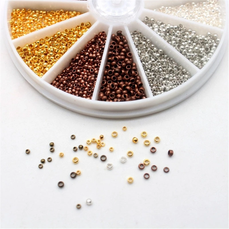 

12 Styles Crimp Beads Positioning Beads Mini Spacer Beads for Bracelet Making