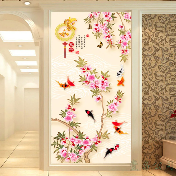 

Вертикальная версия богатства цветков сливы напечатанные подсчитанные китайские наборы для вышивки крестом наборы для вышивки домашний д...