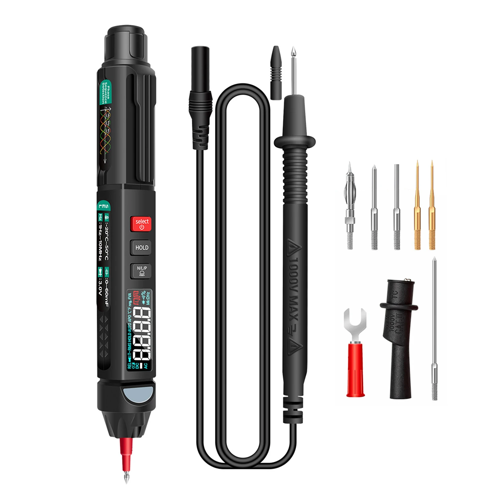 

Handheld Multimeter Voltmeter Professional Digital Multimeter Tester A3007/A3008 Auto Sensor Pen Tester 6000 Counts Voltage Test