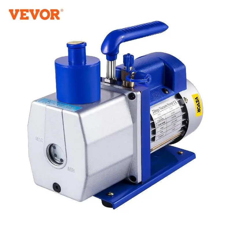 

VEVOR 6CFM 2 Stage Refrigerant Vacuum Pump HVAC 1720RPM Refrigeration for Packing Household Air Condition Automobile Maintenance