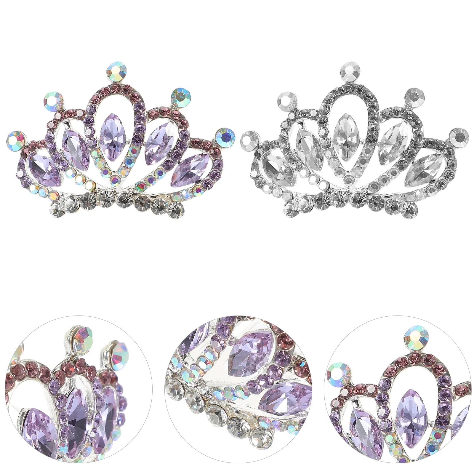 

4 Pcs Rhinestone Tiara Mini Comb Hair Wedding Crown Clip Bridal Accessories Princess Small Issue Card Combs Tiny