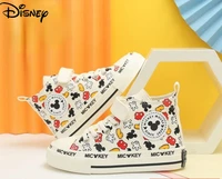 disney mickey 2022 new childrens cartoon printing high top shoes students breathable and comfortable sports canvas shoes